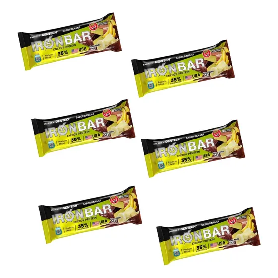 Suplemento En Barra Gentech Iron Bar Sabor Banana X6