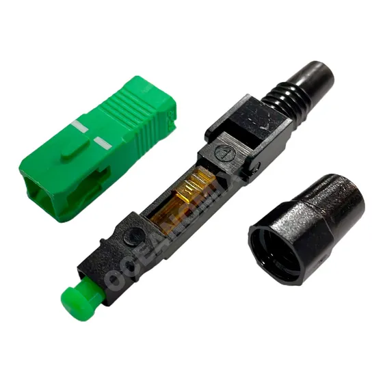 100 Pçs Conector Fast Rápido Ftth Sc Apc Verde Reutilizável
