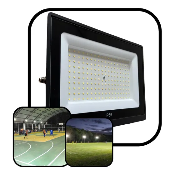 Refletor Led 800w Slim Bivolt Prova D'água 6500k Super Forte
