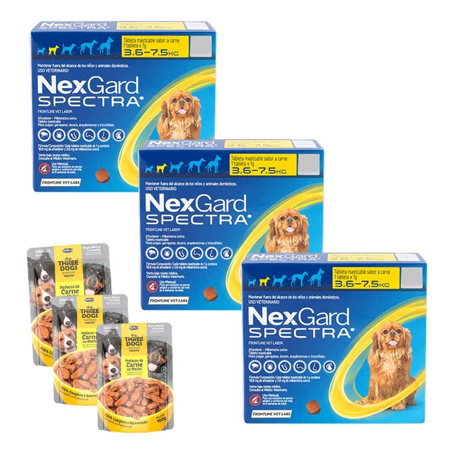 Nexgard Spectra Tabletas Spectra Perro 3,6- 7,5 X 3 Unid