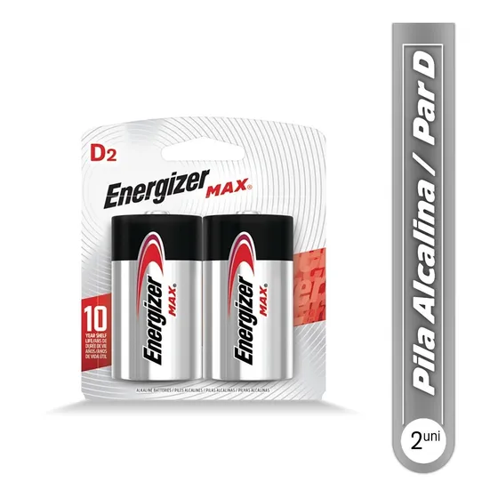 Pila Alcalina Tipo D 2 Unds Alkaline Energizer