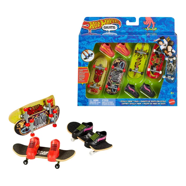 Hot Wheels, Estilo Skate, 4 Patinetas Para Dedos