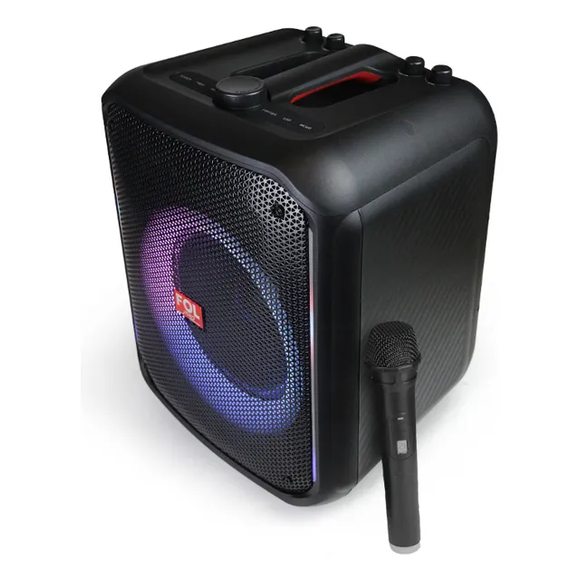 Bocina Fol Inalámbrica Bluetooth Portátil Micrófono Negro