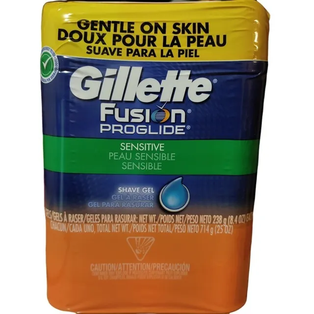 3 Pz. Gillette Gel Para Afeitar Proglide Fusion 238gr C/u
