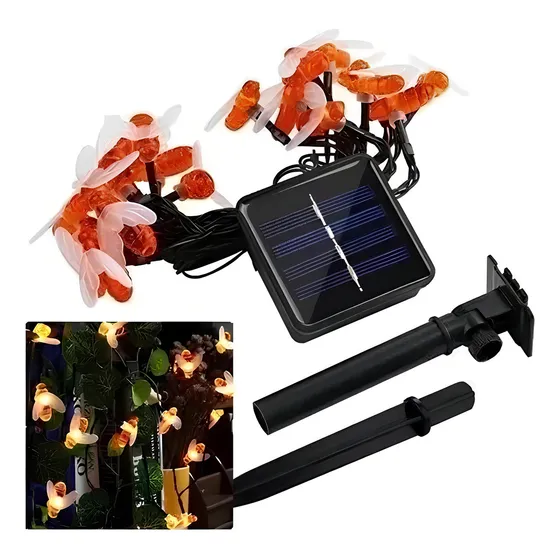 Guirnaldas Solar Abejas Luz Led Cálidas Navidad Decoracion Color de las luces Amarillo
