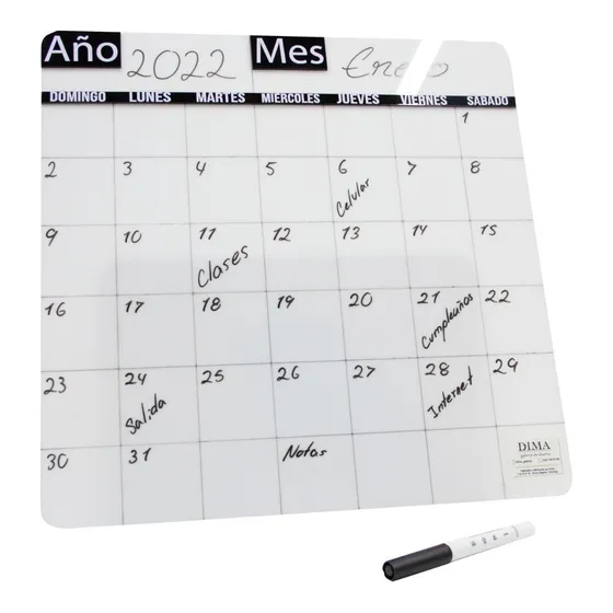 Calendario De Pared Borrable