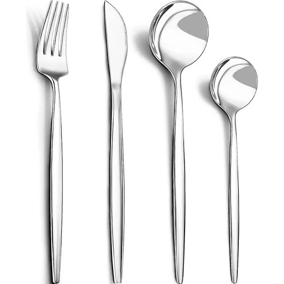 Set 24 Piezas Cubiertos Nordicos Premium Acero Inoxidable