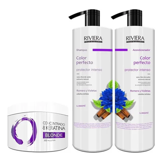 Shampoo 1l + Acond. Cabellos Teñidos + Keratina Matizadora