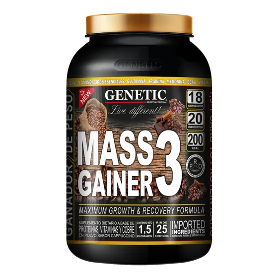 N° 1 Ganador Masa Muscular Magra 1,5kg Mass Gainer 3 Genetic