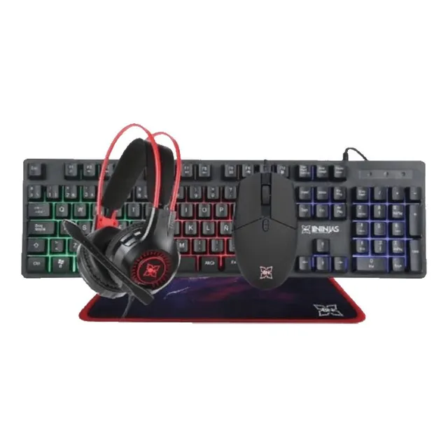 Kit Gamer Fiddler Teclado + Mouse + Mouse Pad Y Audifonos 