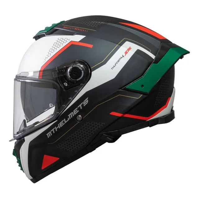 Casco Mt Helmets Thunder 4 Jerk Verde Perla Mate + Pinlock