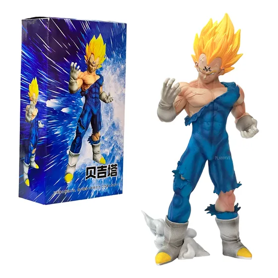 Figura De Dragon Ball Z Majin Vegeta Super Saiyan Anime 30cm