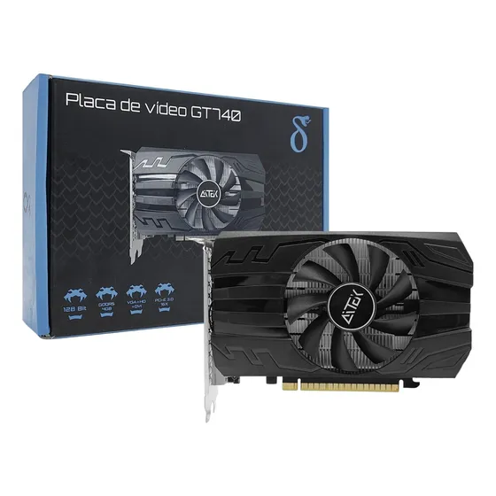 Placa De Video Gamer P/ Pc 4gb Clock 128bits Gpu Gt740 Gddr5
