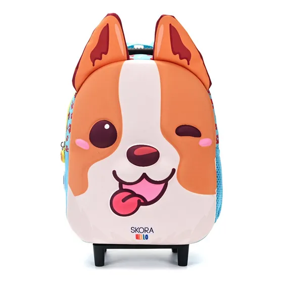 Mochila Infantil Con Carro 12 Pulgadas Jardín 3d Skora Color Agua Diseño de la tela Benji