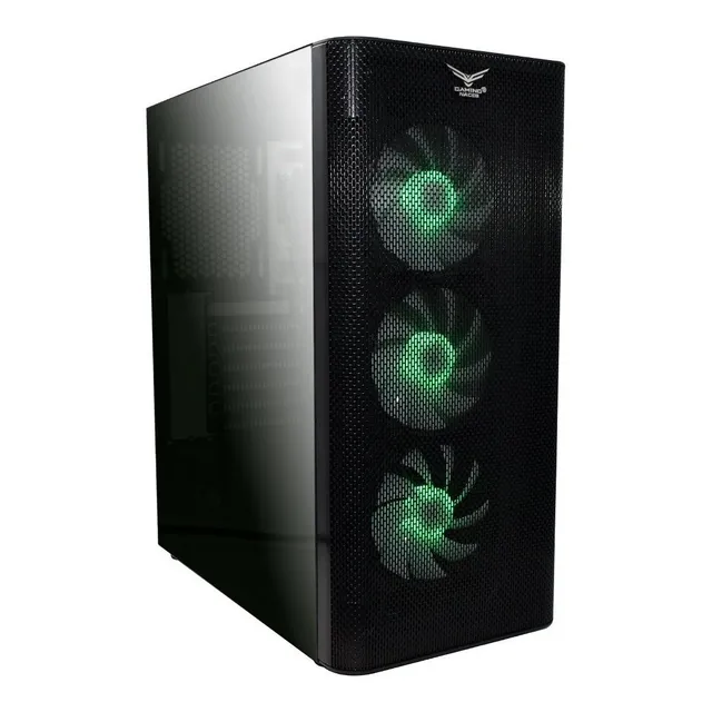 Gabinete Gamer Gaming Naceb ZED NA-0613 Iluminación RGB 3 Ventiladores Frontales Panel Lateral de Cristal Templado Color Negro
