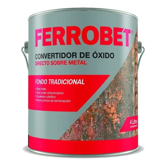 Convertidor De Oxido Ferrobet Blanco 4 Lt Acabado Mate