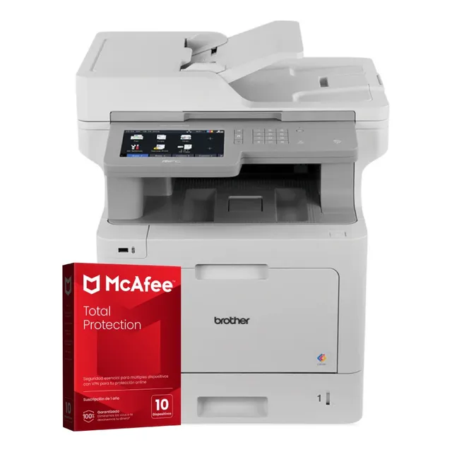 Multifuncional Brother Mfc-l9570cdw Laser + Antivirus Mcafee Blanco