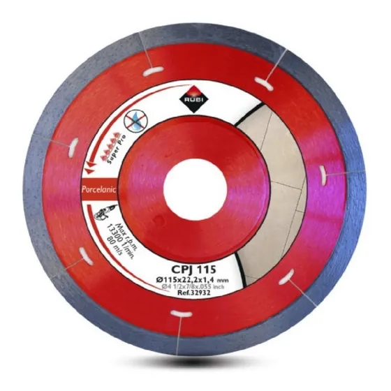Disco Para Porcelanatos Duros Rubi 115mm K37 Color Rojo