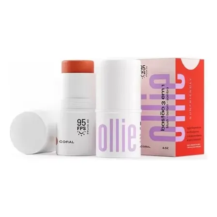Ollie Bastão 3 Em 1 Coral Blush, Batom E Sombra Fps 95