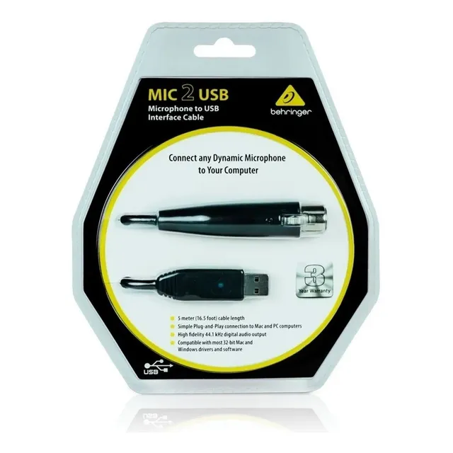 Interfaz Cable Behringer Mic 2 Usb Original Xlr Usb 5 Mts