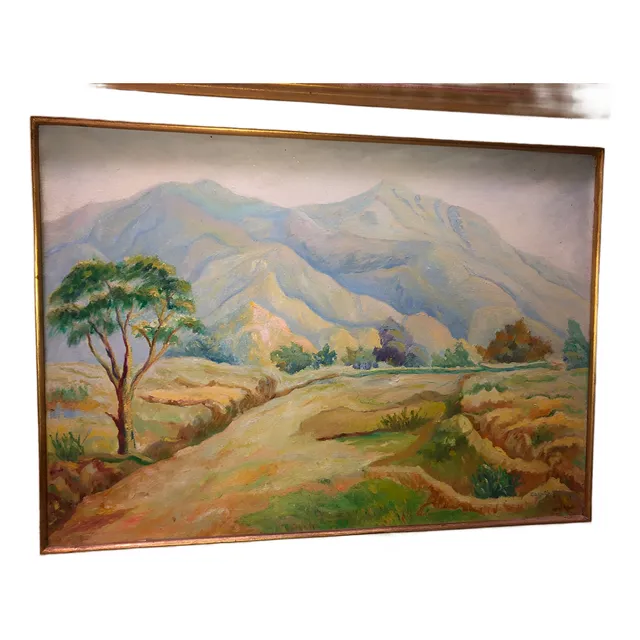 Cuando Al Oleo Realizado Por Carlos Silva Paisaje Montado