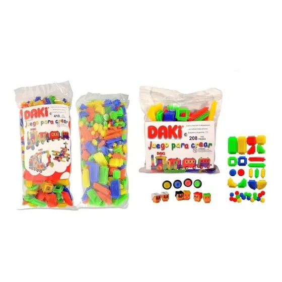 Combo Daki Juego Didáctico P/armar 448 Pzas.2 Bolsas Jardin*
