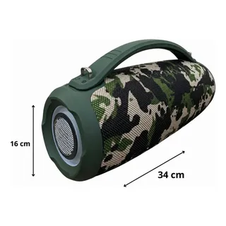 Caixa De Som Bluetooth Boombox Ims-s2003 Camuflada Rgb Ipx5