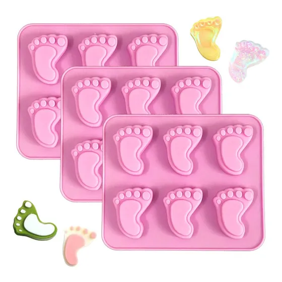 Moldes De Silicona Para Jabón Con Estampado De Pies De Bebé,