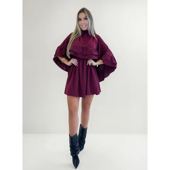 Kit Vestido Com Bata Capa Boho Chic Look Country Rodeio