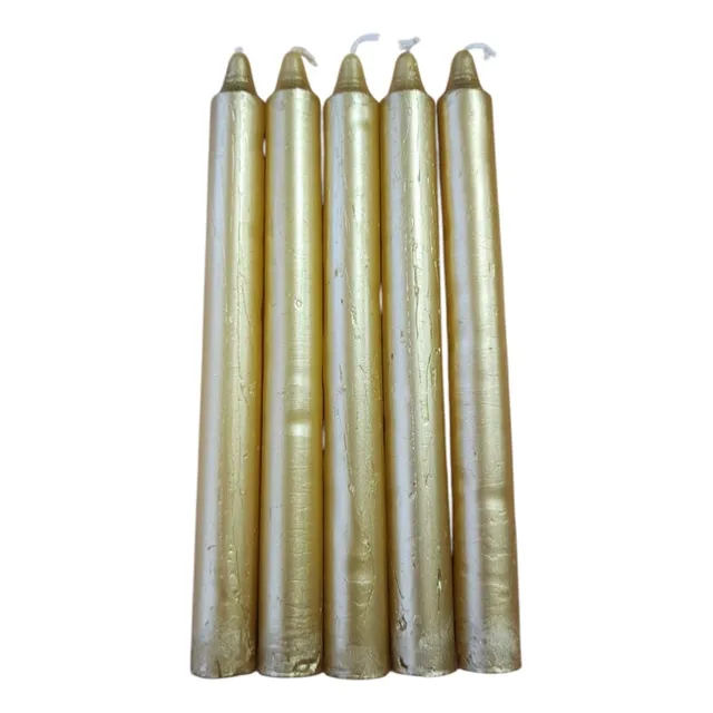 Velas Lisas Doradas Pack De 5 Por Color