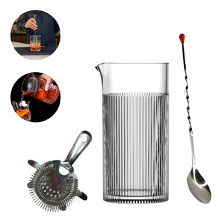 Kit Mixing Glass Com Colher Bailarina E Coador Strainer 4 Kit Mixing Glass Com Colher Bailarina E Coador Strainer 4