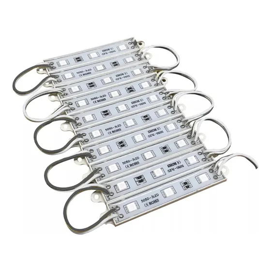 Kit 20 Módulo Smd 3 Led 5050 Ip65 Prova Dagua 12v Branc Frio