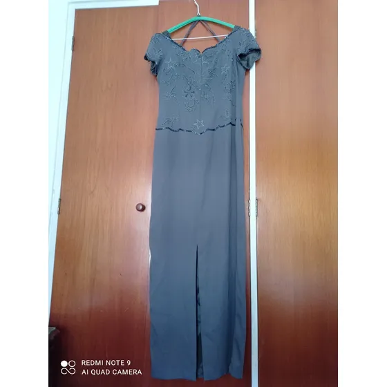 Vestido De Fiesta Usado, Color Gris Excelente Estado Vintage