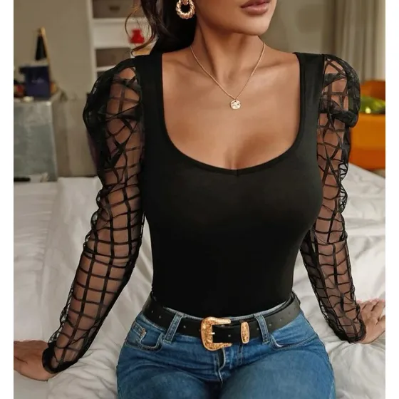 Blusa Mangas Malla Shein