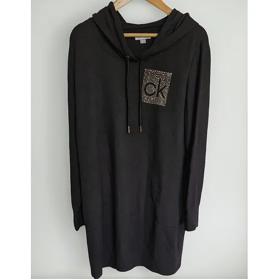 Buzo Negro Calvin Klein Logo Modal X L