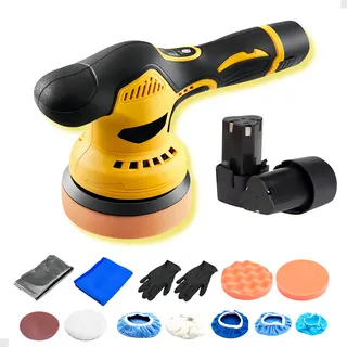 Politriz Automotiva Lixadeira Orbital Sem Fio 2 Baterias Cor Amarelo/preto 127/220v Politriz Automotiva Lixadeira Orbital Sem Fio 2 Baterias Cor Amarelo/preto 127/220v