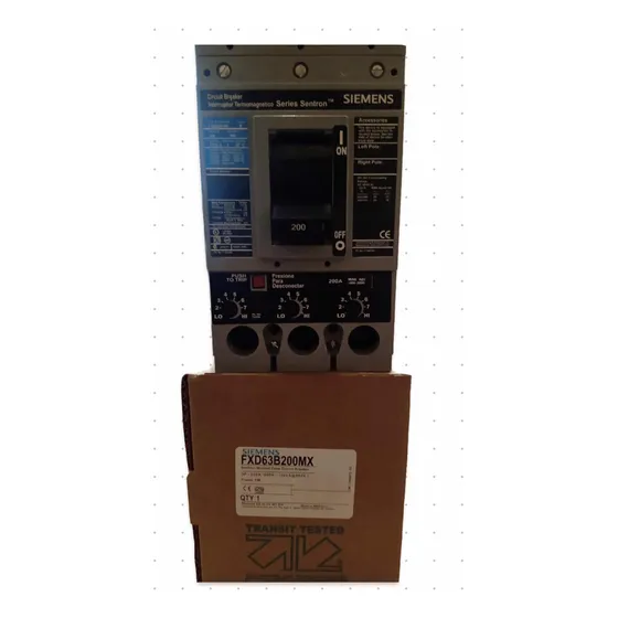 Siemens Fxd63b200 Interruptor Termomagnetico 3 Polos 200amp.