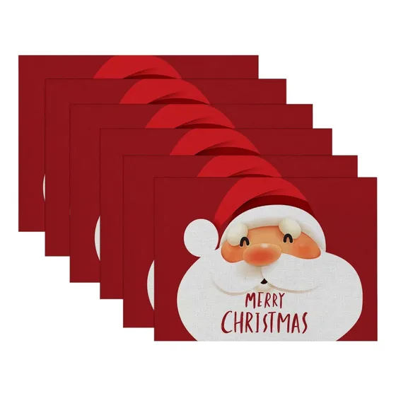 Manteles Individuales De Navidad 6pc Para Mesa Del Comedor