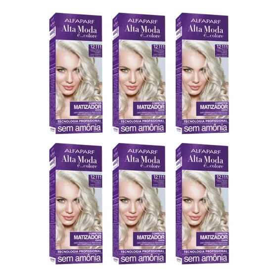 Coloraçao Alta Moda 12.111 Louro Plat Cza Sup Int 150g - 6un