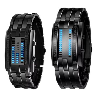 F Reloj Binario Estilo Pareja De 2 Piezas Con Led F Reloj Binario Estilo Pareja De 2 Piezas Con Led