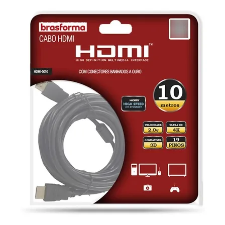 Cable Hdmi 2.0.v 4k - 3d Ready - 10 Metros