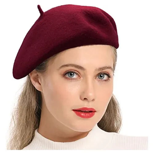 Gorro De Lana De Estilo Francés De Color Liso