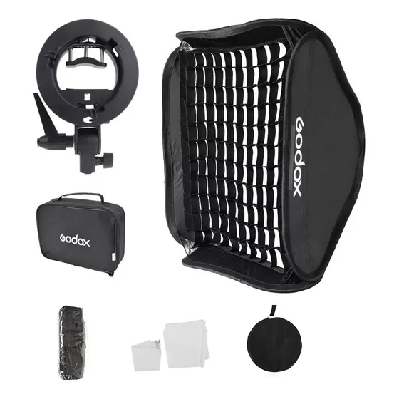 Softbox Com Grid Para Flash Speedlite 80x80 Dedicado 