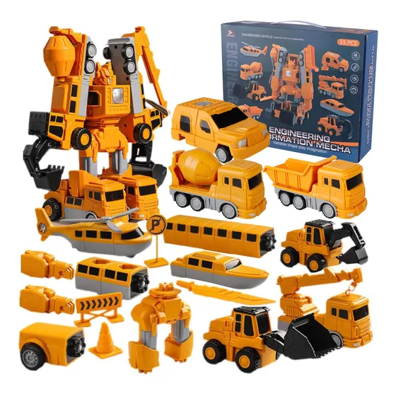 Juguete De Vehículo De Ingeniería Transformer Mecha 8 En 1