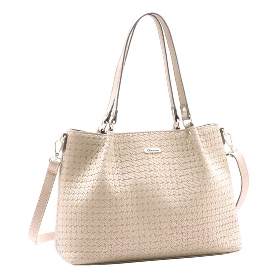 Bolsa Feminina Grande Moderna De Luxo Nova Tendência Moda Cor Bege Nude Moda