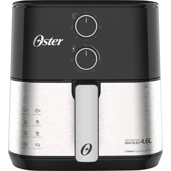 Fritadeira elétrica Oster Ofrt520 inox compact de 4,6L e 1500W de potência -