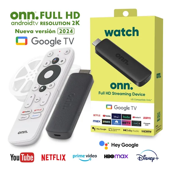 Nuevo Watch Onn Google Tv Stick 2k Full Hd Android Streaming