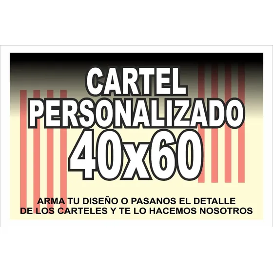 Cartel Personalizado Diseño Logo 40x60 Especial A Todo Color