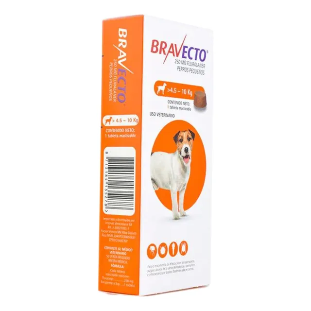 Bravecto 4,5-10 Kg Para Perros Antipulgas/garrapatas 3 Meses