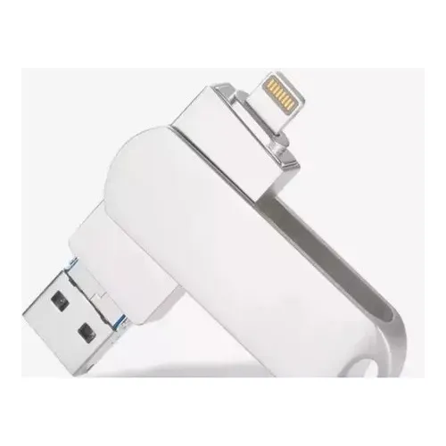 Memoria USB 3.0 iOS 2 en 1 de 256 GB para iPhone y iPad, color plateado